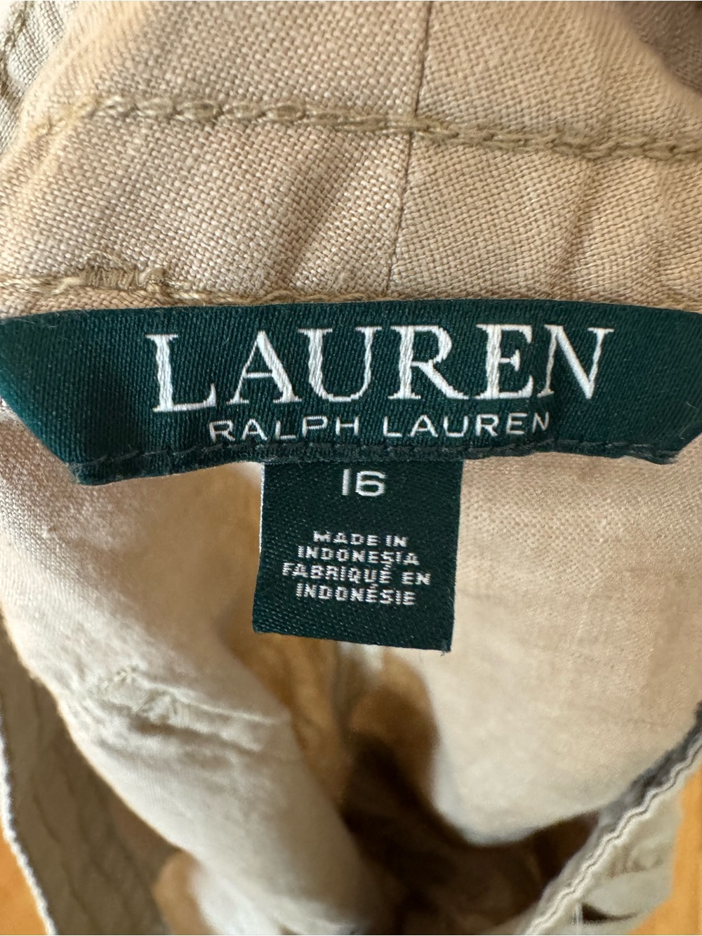 Lauren Ralph Lauren Women's Beige Drawstring Linen Pants Coastal Beachy - Picture 7 of 8